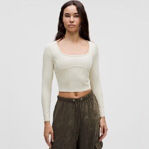 Lululemon Waist-Seamed Nulu Long-Sleeve Shirt White Opal 2